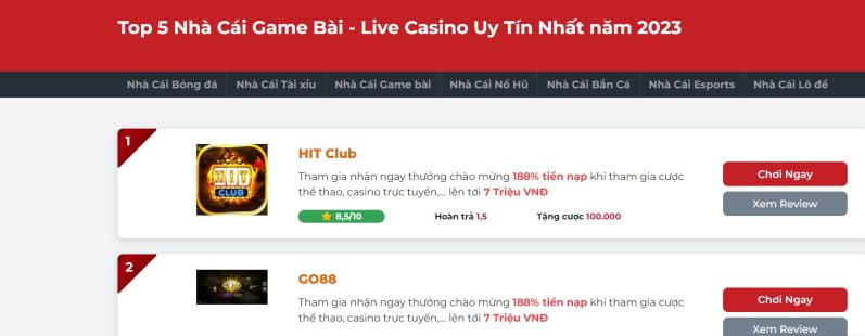 Tất cả các trò chơi được cung cấp trong mục trò chơi trực tuyến đều được xếp hạng Luxvaip - Luxvaip